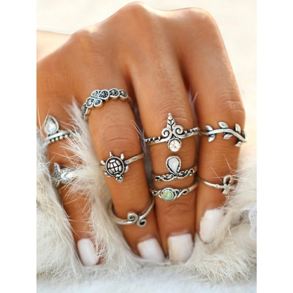 SHEIN Jewelry - Starfish & Tortoise Ring Set 10pcs ✨
